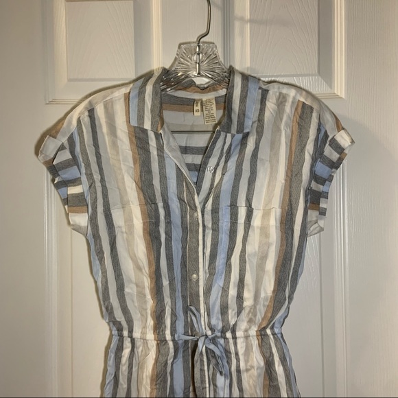 NWT Japna Multicolor Striped Button front Short Sleeve Dress XS - Picture 5 of 11